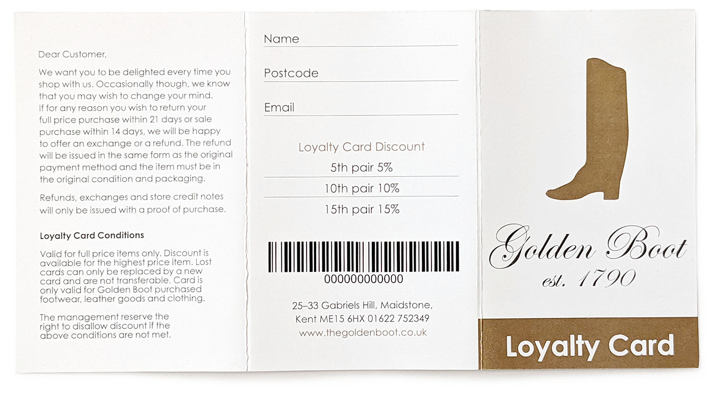 The Golden Boot Loyalty Card