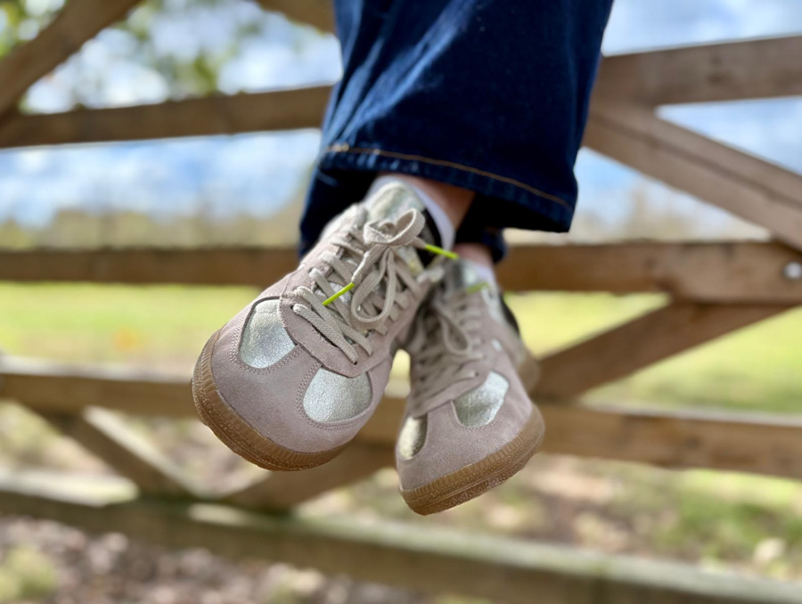 May Turner wearing Verbenas trainers