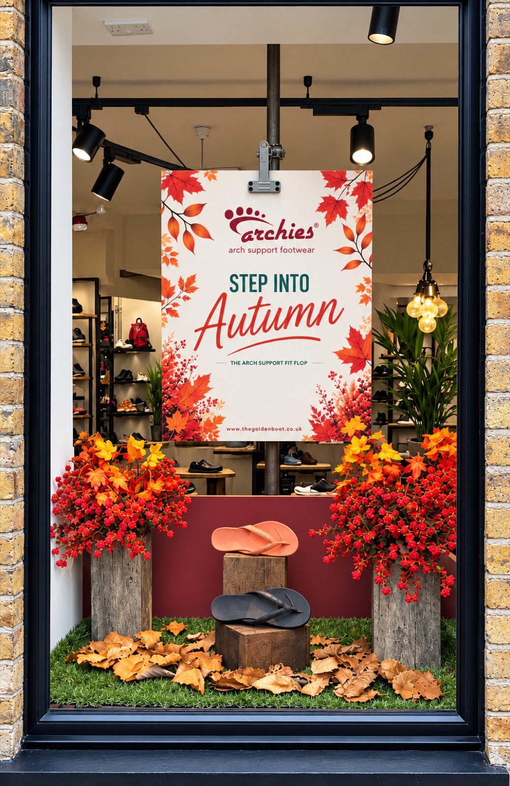 Archies shop window, Step Into Autumn