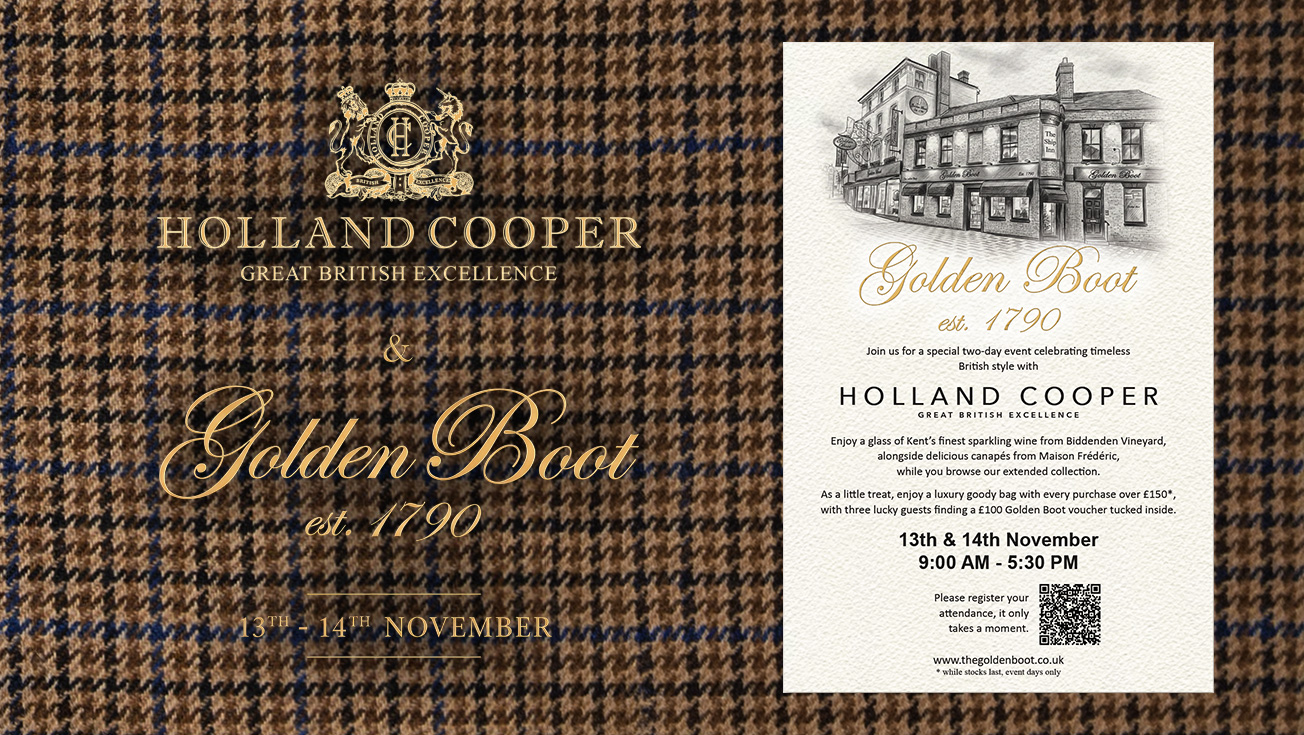 Holland Cooper event at The Golden Boot, Maidstone, 13th & 14th November 2026