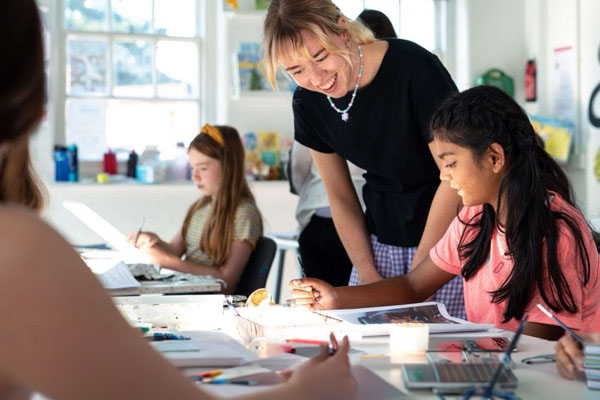 Children painting at an art-K class in Maidstone