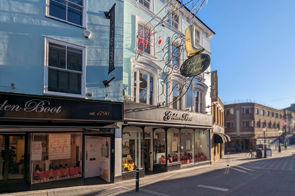 The Golden Boot storefront in The Mall Maidstone