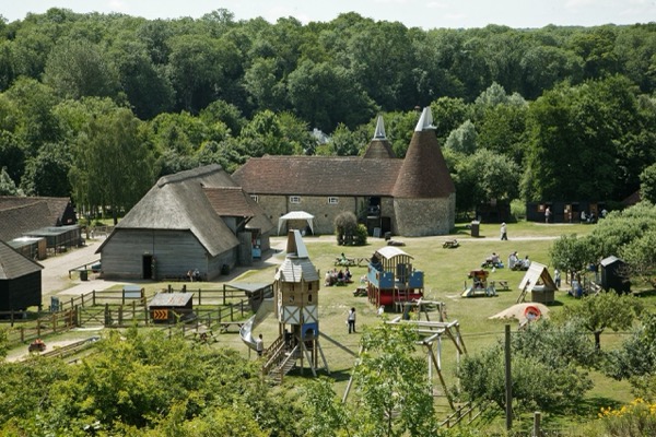 The vintage village and farmyard at Kent Life
