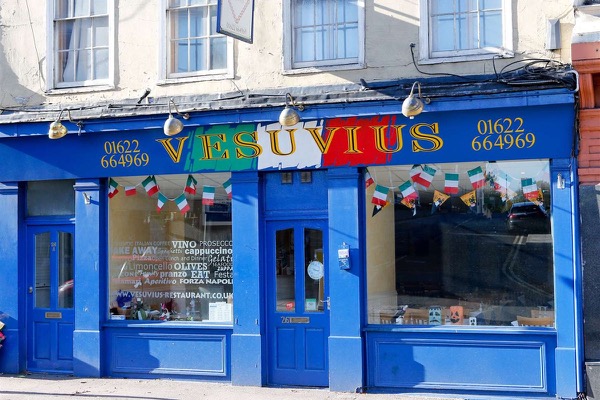 The Vesuvius restaurant frontage on Lower Stone Street, Maidstone