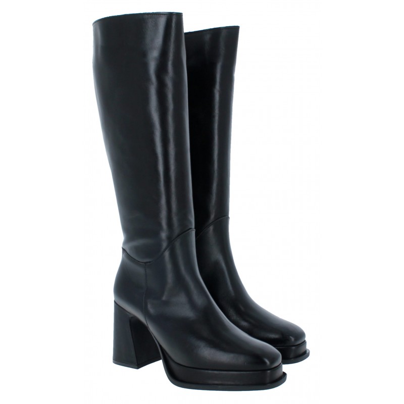 2748 Knee High Boots - Black Leather