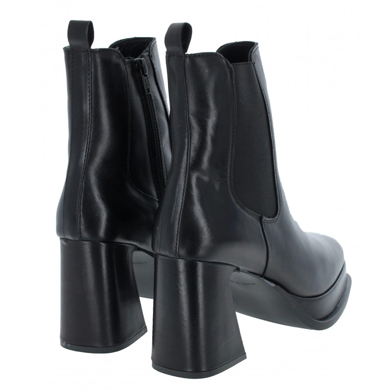 2751 Heeled Ankle Boots - Black Leather