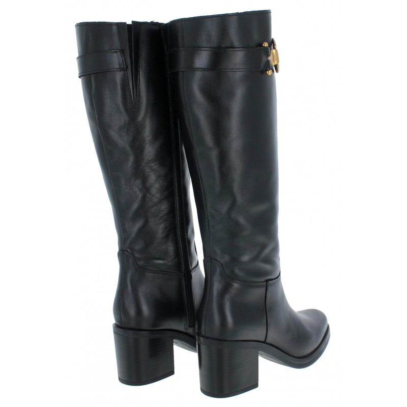 2388 Knee High Boots - Black Leather