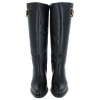 2388 Knee High Boots - Black Leather