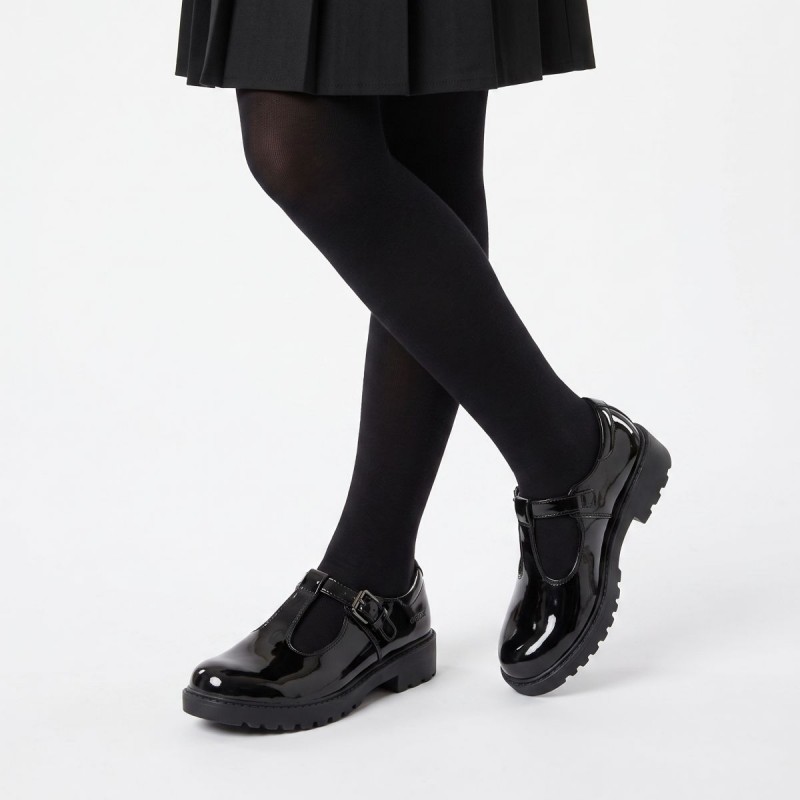 Casey GE J8420E School Shoes - Black Patent