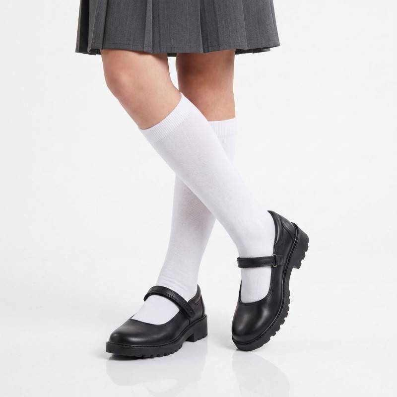 Casey GP J6420P School Shoes - Black Leather