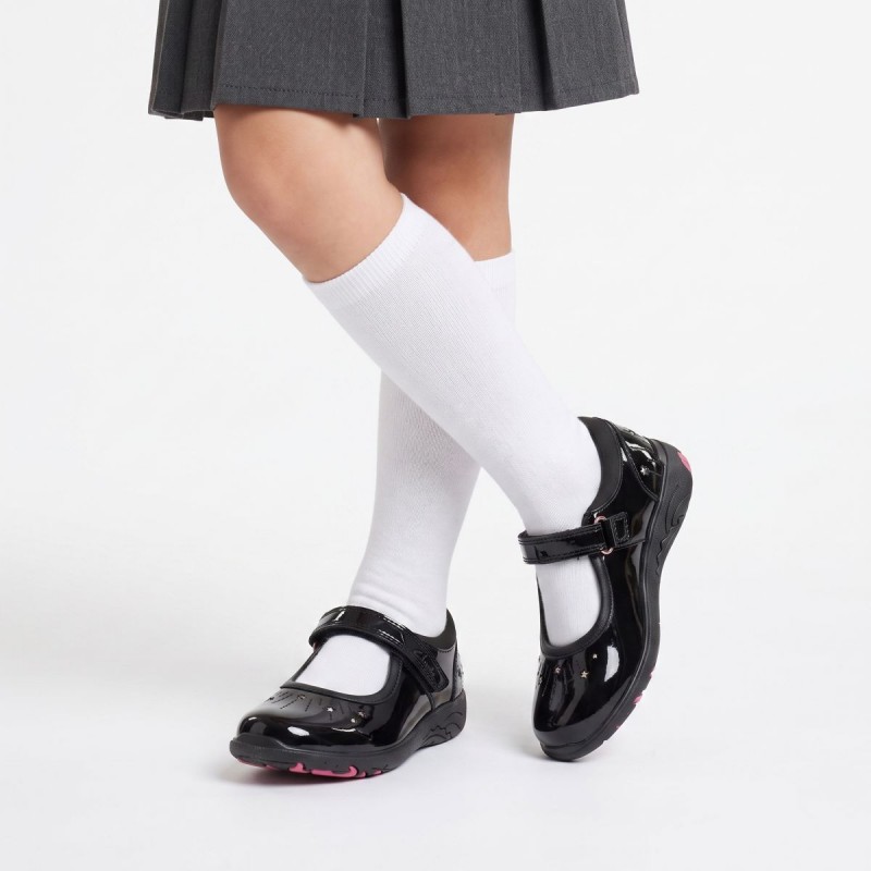 Relda Wish Kids School Shoes -  Black Patent