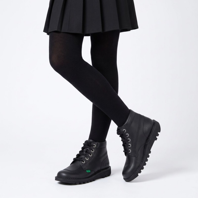 Kick Hi Core Womens - Black Leather Kick Hi Core Womens - Black Leather