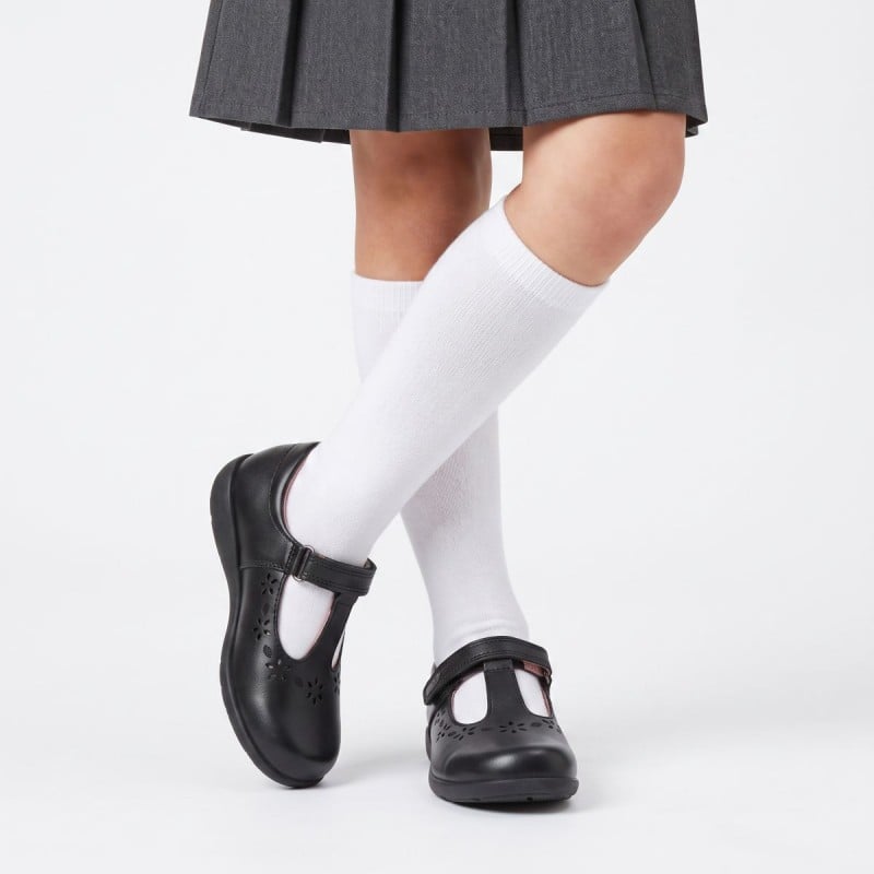 Charlotte School Shoes - Black Leather