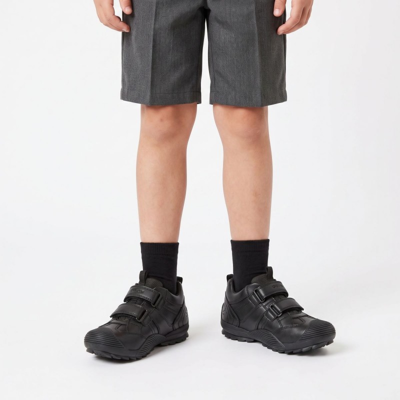 Savage A J0424A School Shoes - Black Leather