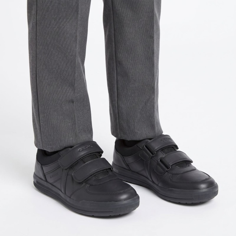 Arzach Boy J844AE School Shoes - Black Leather