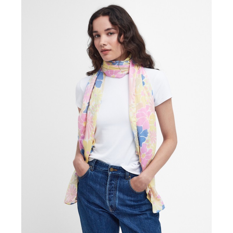 Abstract Floral Scarf LSC0451 - Lemonade Yellow Textile