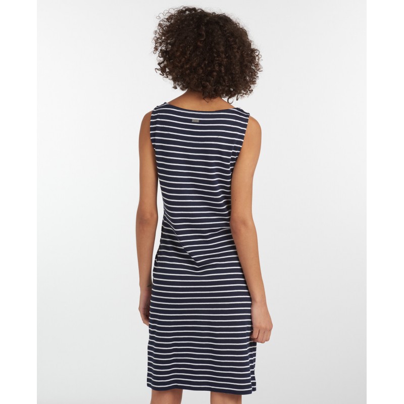 Dalmore Stripe Dress LDR0335 - Navy/White Cotton