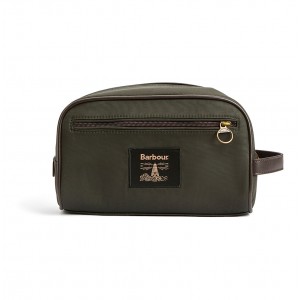 Barbour Wax Washbag MAC0404 - Olive Textile