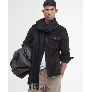 Barbour Plain Lambswool Scarf USC0008 - Black Textile