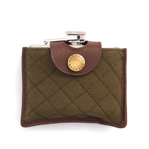 Barbour Padbury Quilted Hip Flask MAC0464 - Dark Brown / Olive