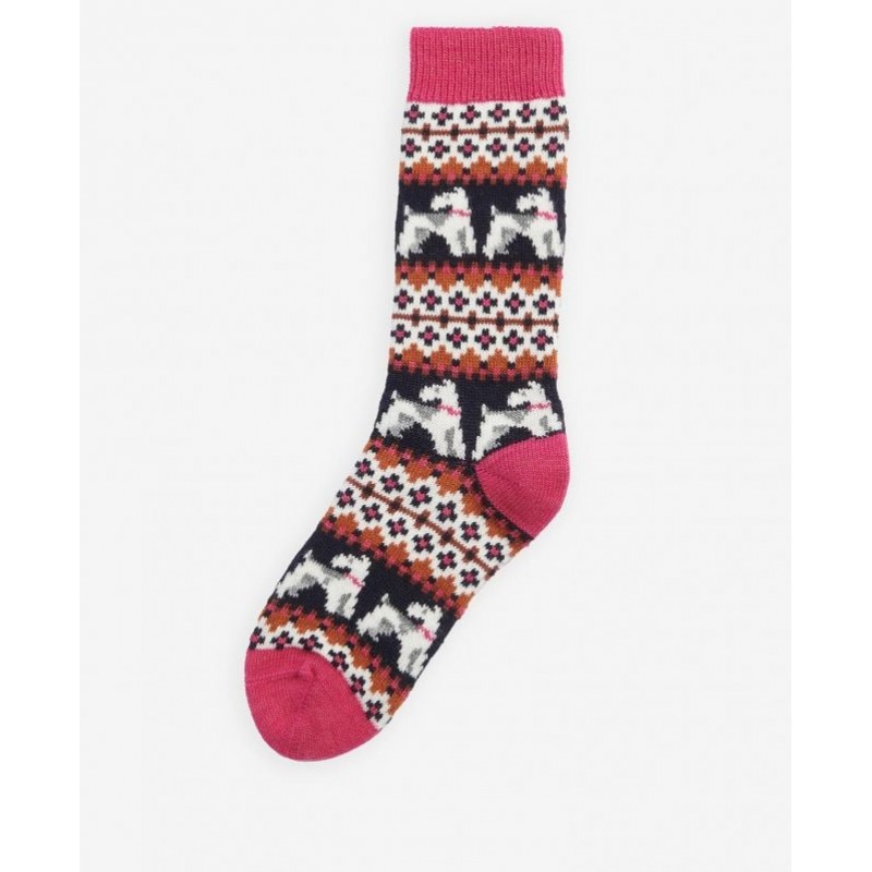 Terrier Fairisle Socks LSO0107 - Pink Textile