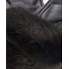 Fur Trim Glove LGL0043 - Black Leather