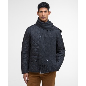 Barbour Plain Lambswool Scarf - USC0008 Charcoal 