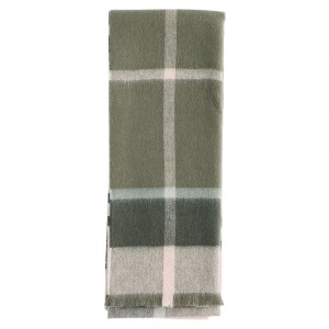 Barbour Rosefield Tartan Scarf LSC0354 - Green Textile