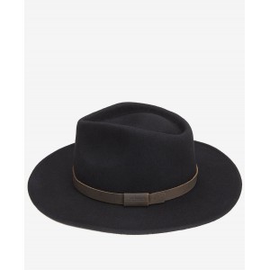 Barbour Crush Bushman MHA0007 Hat - Black Textile