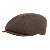 Fyne Tweed Baker Boy Cap MHA0859 - Dark Brown Textile