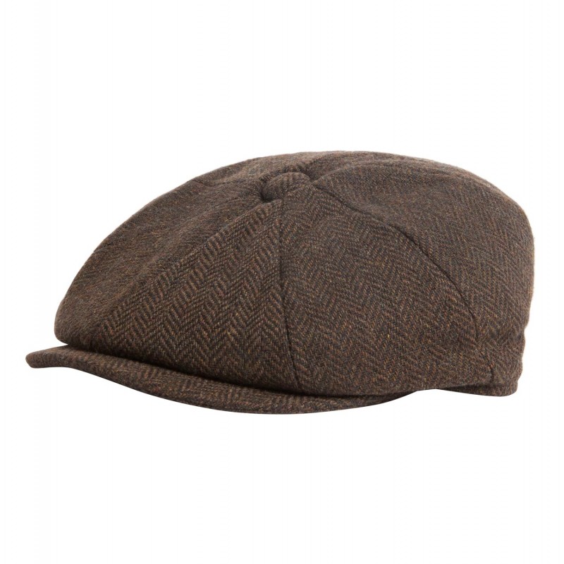 Fyne Tweed Baker Boy Cap MHA0859 - Dark Brown Textile