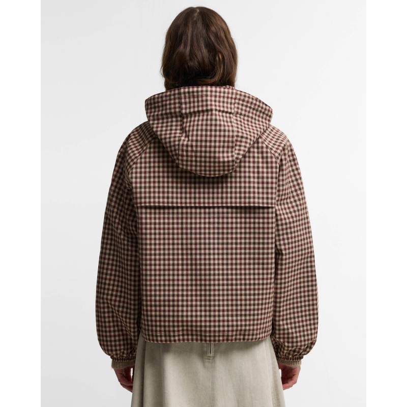 Audrey Showerproof Jacket LSP0256 - Cranberry/Brown Gingham