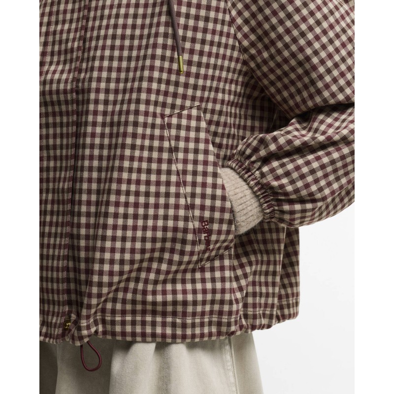 Audrey Showerproof Jacket LSP0256 - Cranberry/Brown Gingham