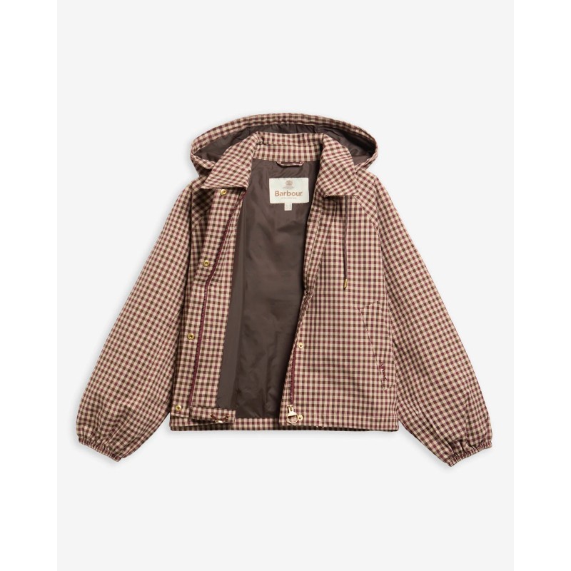 Audrey Showerproof Jacket LSP0256 - Cranberry/Brown Gingham