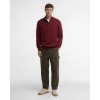 Cotton Quarter Zip Jumper MKN1074 - Russet Brown Textile
