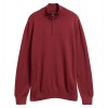 Cotton Quarter Zip Jumper MKN1074 - Russet Brown Textile