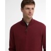 Cotton Quarter Zip Jumper MKN1074 - Russet Brown Textile