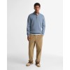 Cotton Quarter Zip Jumper MKN1074 - Tarn Blue Textile