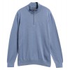 Cotton Quarter Zip Jumper MKN1074 - Tarn Blue Textile