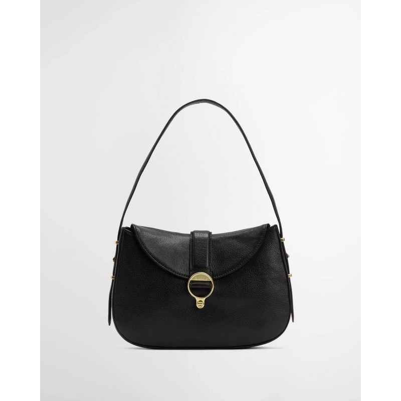 Alder Leather Shoulder Bag LBA0493 - Black Leather Alder Leather Shoulder Bag LBA0493 - Black Leather