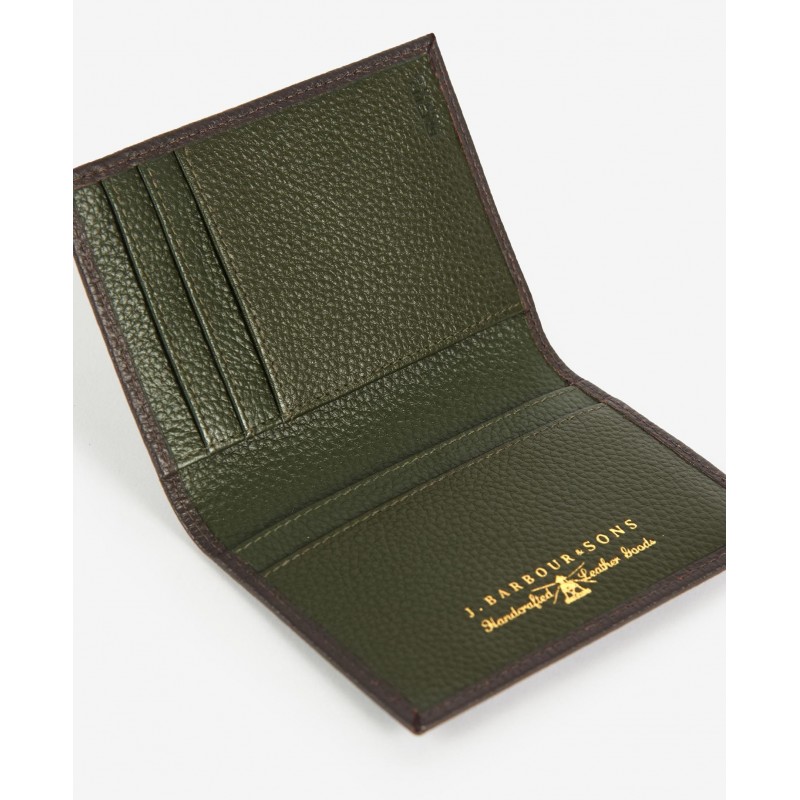 Contrast Leather Billfold Wallet MLG0045 - Dark Brown