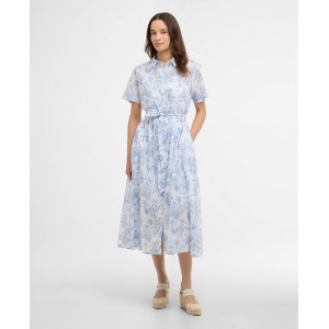 Barbour Wisteria LDR0979 Midi Dress - Ink Blue Print 