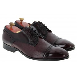 Barker Ashbourne Shoes - Burgundy Hi-Shine/Grain Leather
