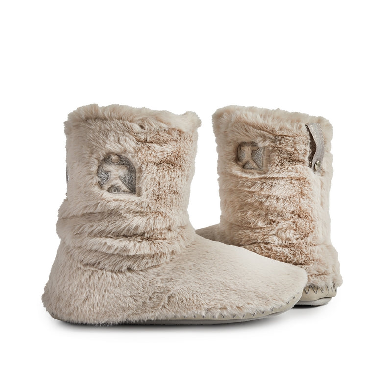 Gisele Recycled Faux Fur Slipper Boots - Trace Grey