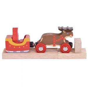 Bigjigs Santa Sleigh With Reindeer BJT468 