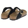 Gizeh Big Buckle 1024019 Thong Sandals - Black Nubuck Leather