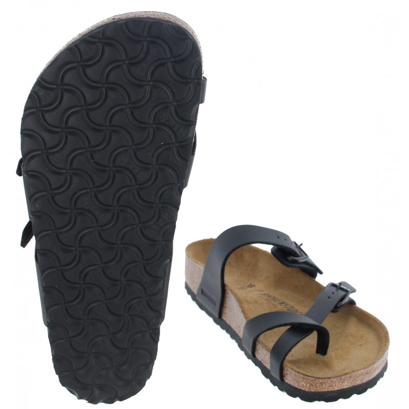Mayari Thong Sandals - Black Birko-Flor