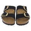 Arizona Big Buckle 1023290 Sandals - Black Nubuck Leather