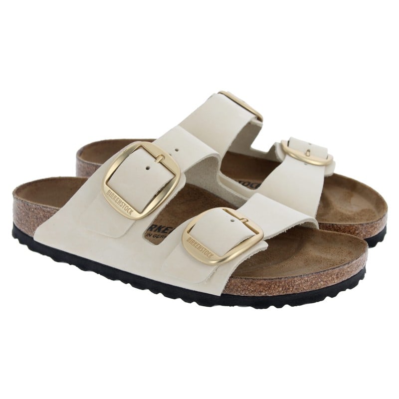 Arizona 1026585  Big Buckle Sandals - Ecru Nubuck Leather