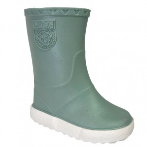 Boatilus Nautic 08 Wellies - Pastel Green/White